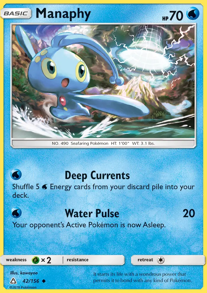 Manaphy Uncommon Pokemon card #42 from Ultra Prism