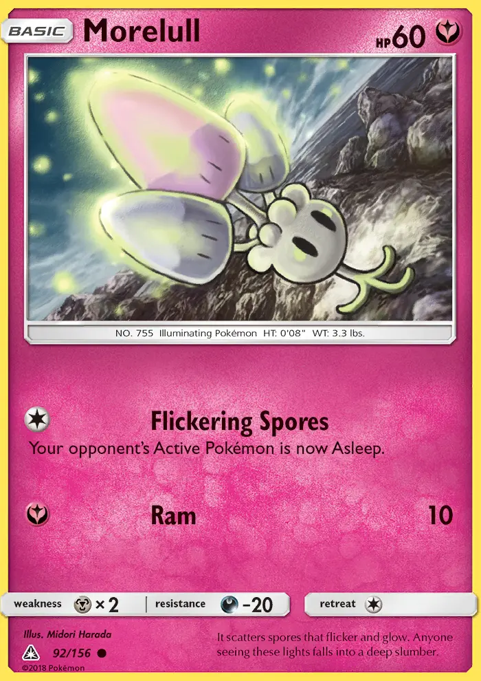 Morelull Common Pokemon card #92 from Ultra Prism