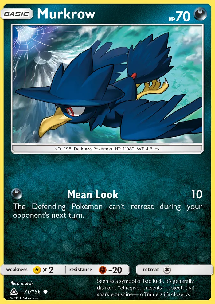Murkrow Common Pokemon card #71 from Ultra Prism