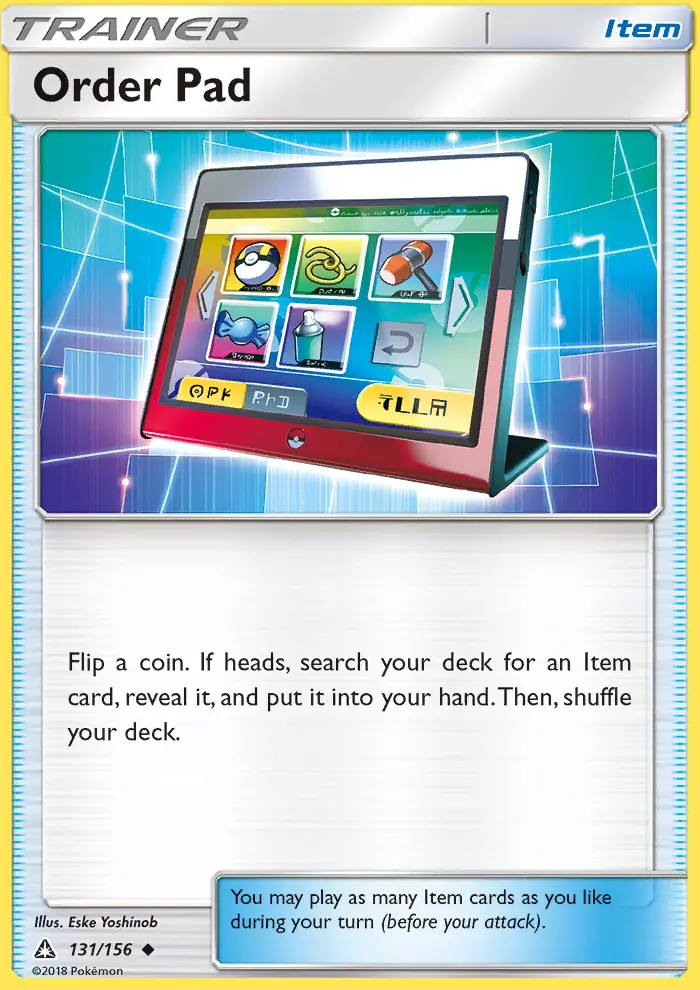 Order Pad Uncommon Pokemon card #131 from Ultra Prism