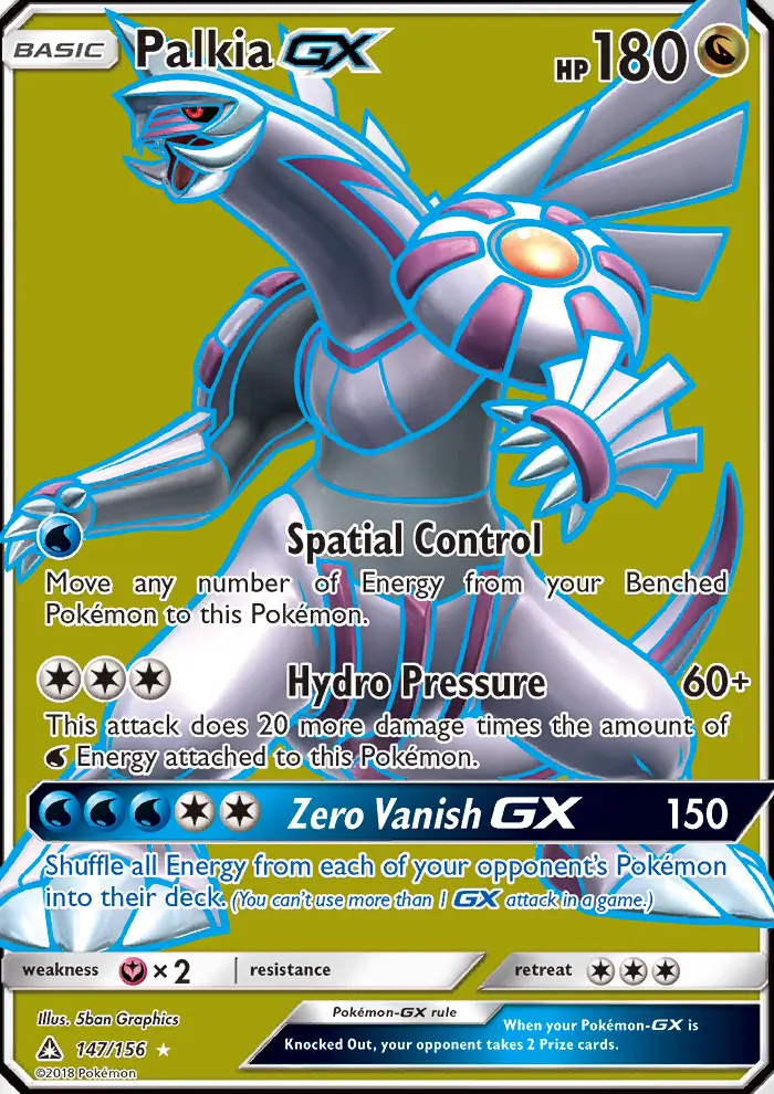 Palkia GX Ultra Rare Pokemon card #147 from Ultra Prism