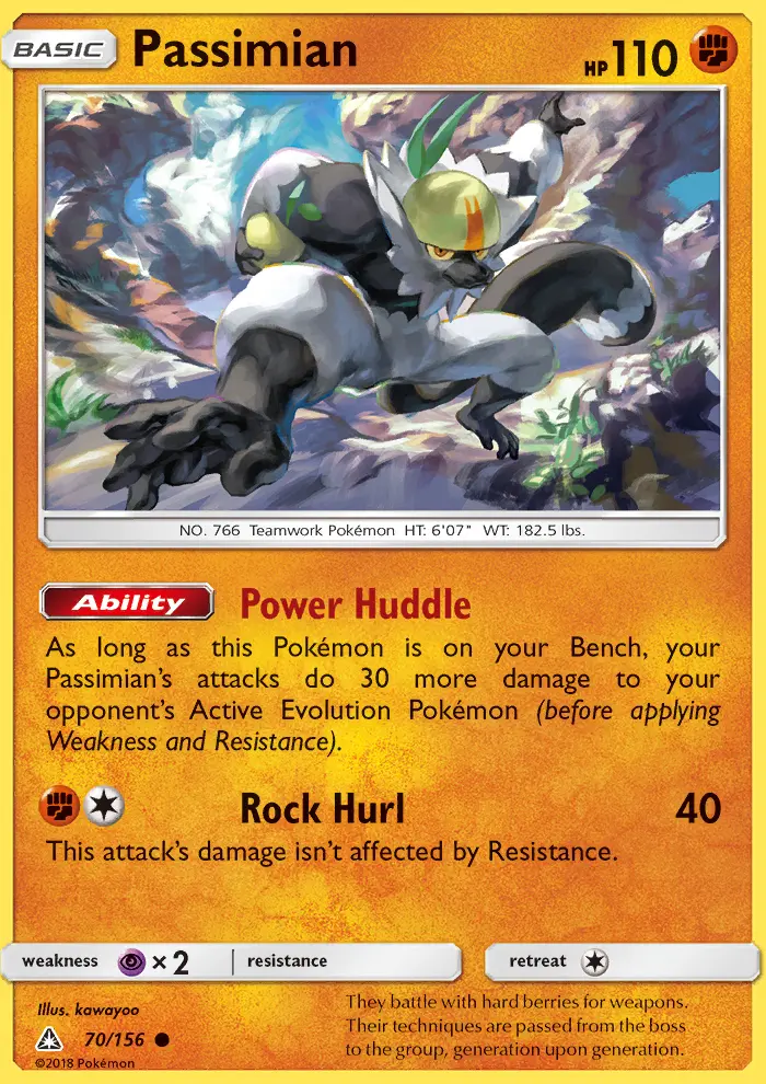 Passimian Common Pokemon card #70 from Ultra Prism