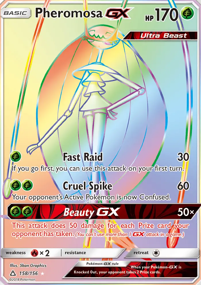 Pheromosa GX Secret Rare Pokemon card #158 from Ultra Prism
