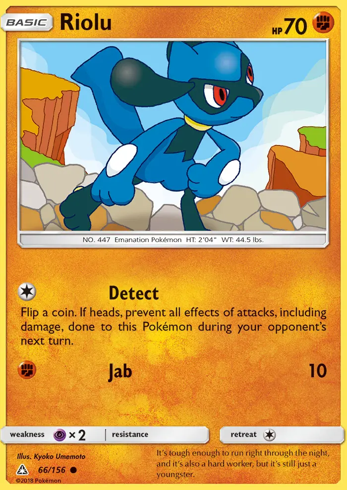 Riolu Common Pokemon card #66 from Ultra Prism