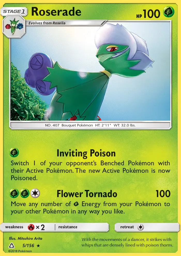 Roserade Rare Pokemon card #5 from Ultra Prism