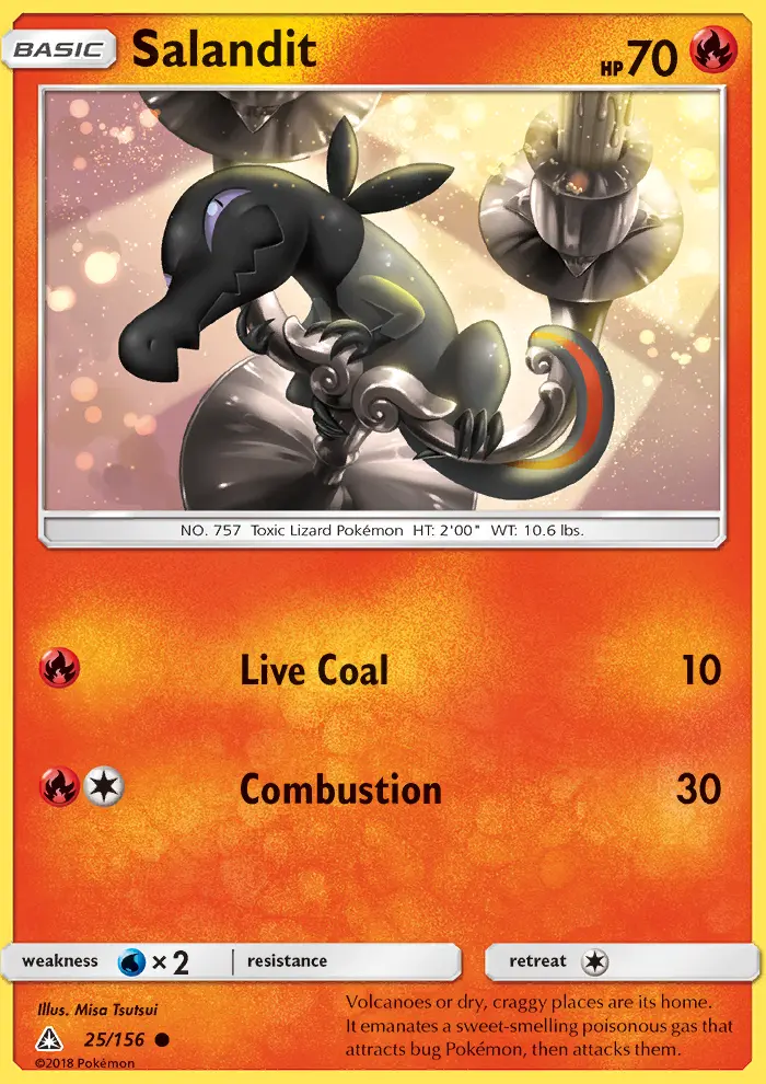 Salandit Common Pokemon card #25 from Ultra Prism