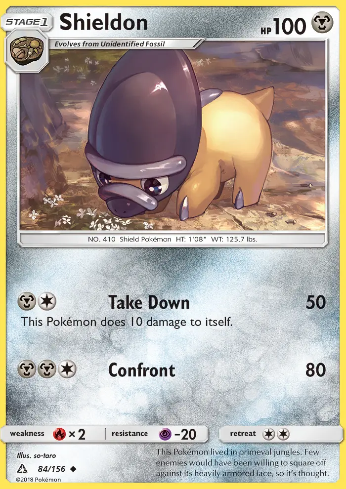 Shieldon Uncommon Pokemon card #84 from Ultra Prism
