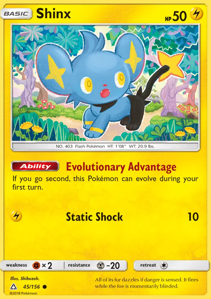 Shinx Common Pokemon card #45 from Ultra Prism
