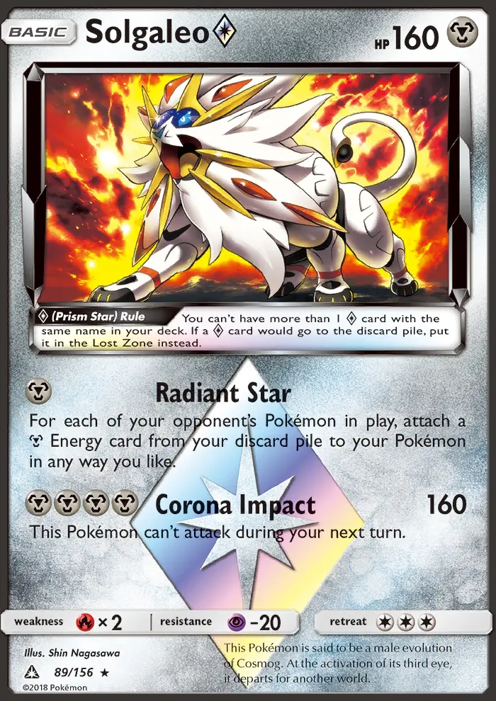 Solgaleo ◇ Rare Pokemon card #89 from Ultra Prism