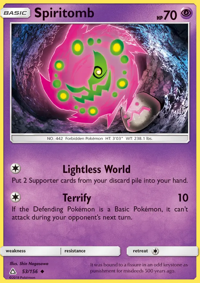 Spiritomb Uncommon Pokemon card #53 from Ultra Prism