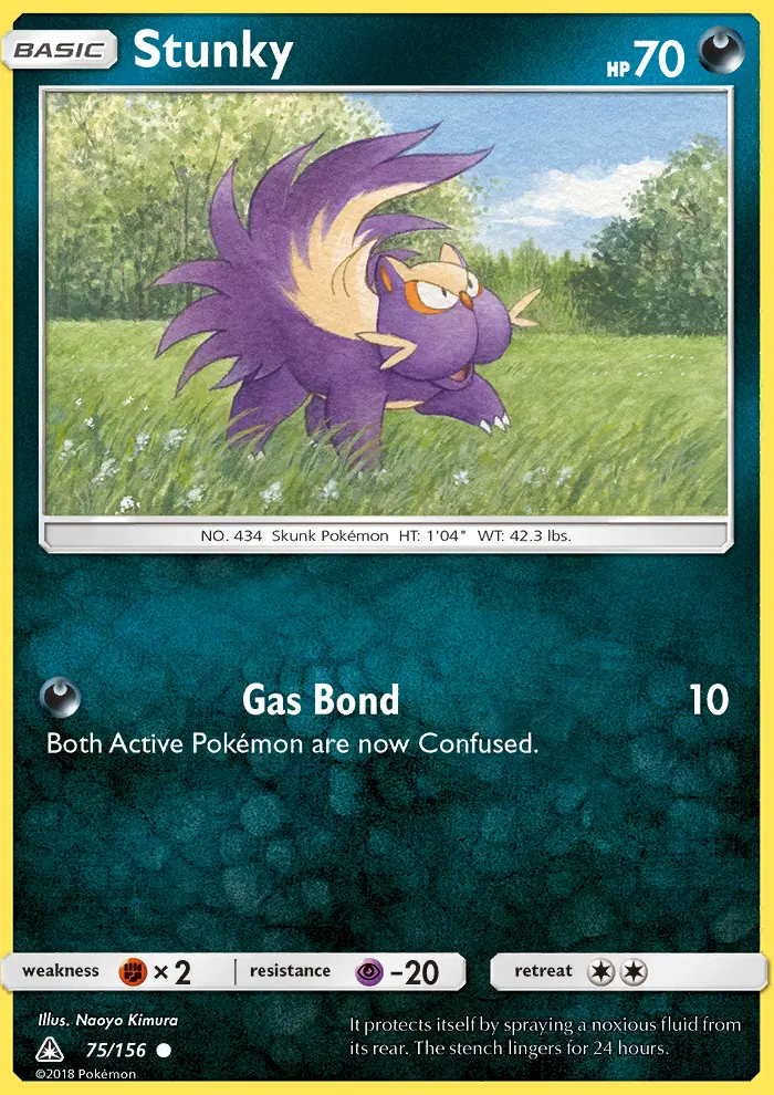 Stunky Common Pokemon card #75 from Ultra Prism