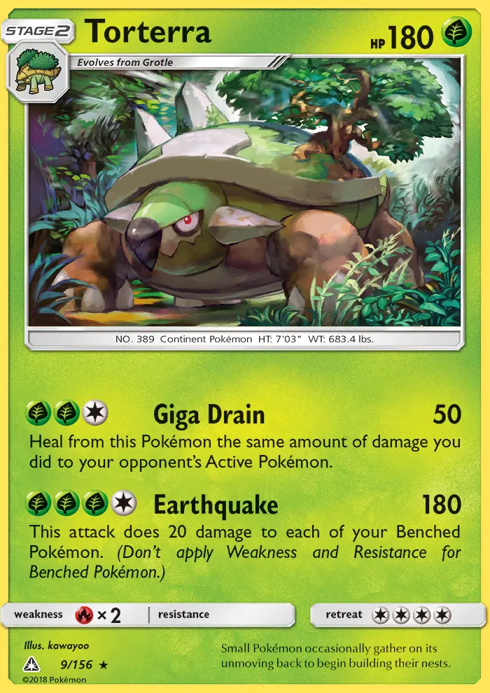 Torterra Rare Pokemon card #9 from Ultra Prism