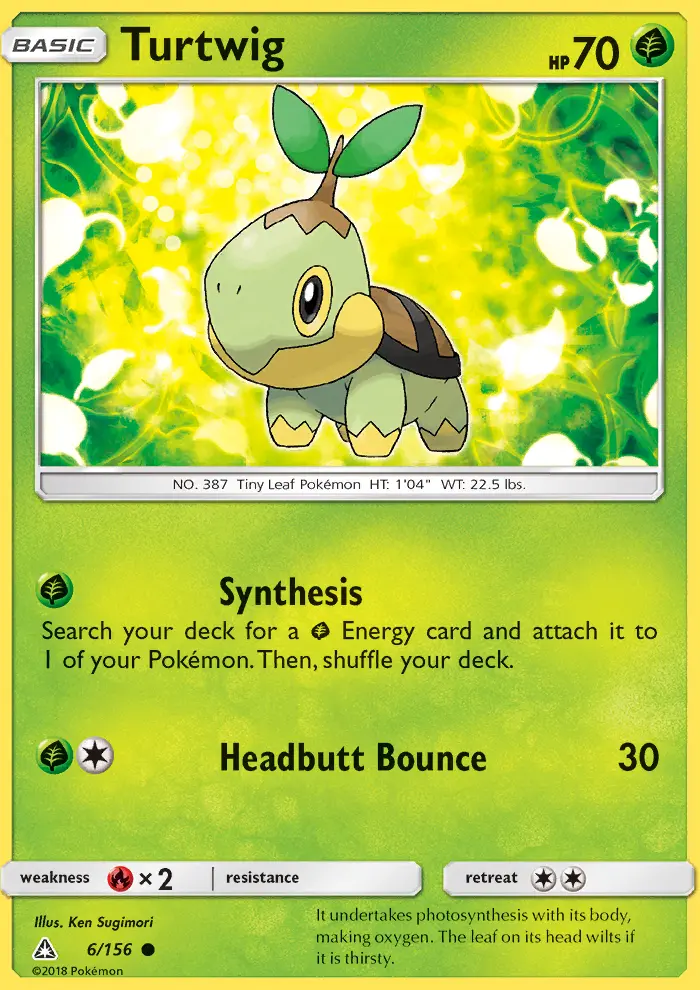 Turtwig Common Pokemon card #6 from Ultra Prism