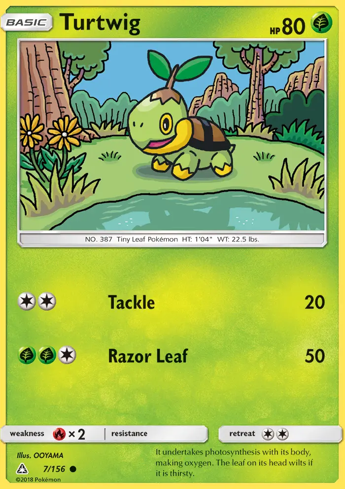 Turtwig Common Pokemon card #7 from Ultra Prism