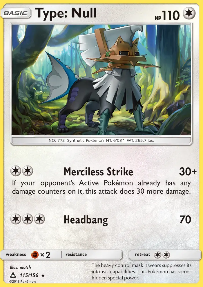 Type: Null Rare Pokemon card #115 from Ultra Prism