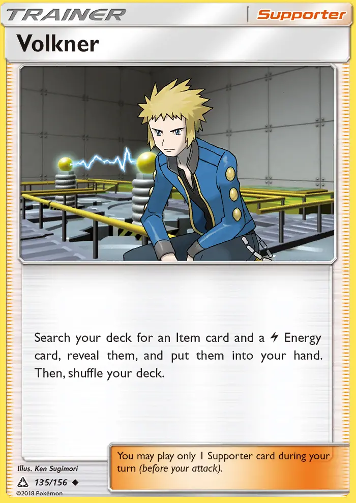 Volkner Uncommon Pokemon card #135 from Ultra Prism