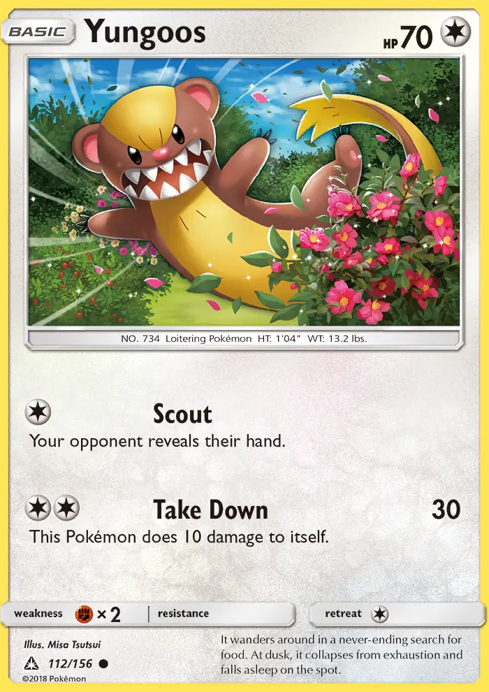 Yungoos Common Pokemon card #112 from Ultra Prism