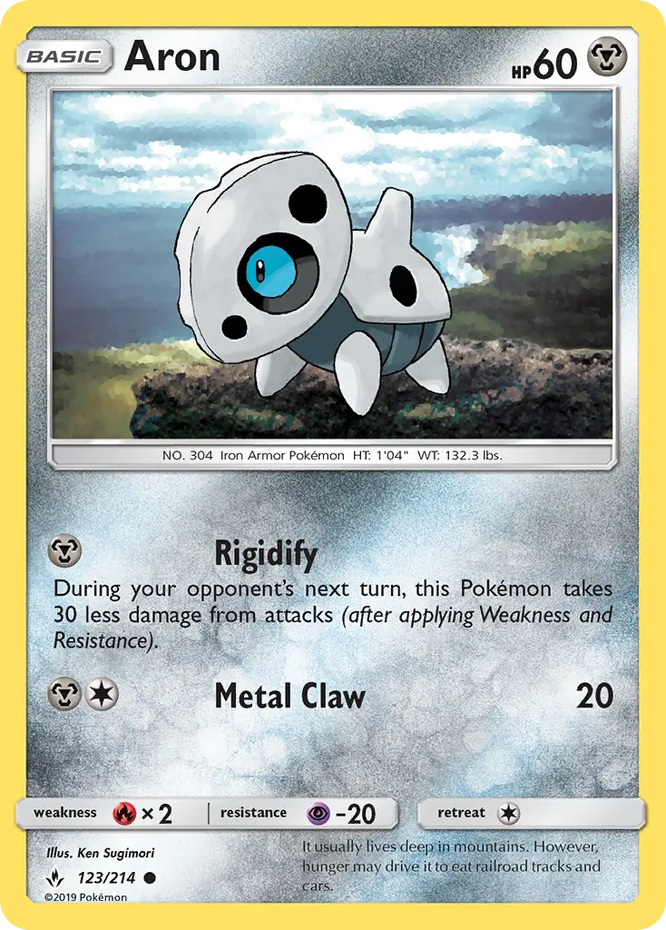 Aron Common Pokemon card #123 from Unbroken Bonds