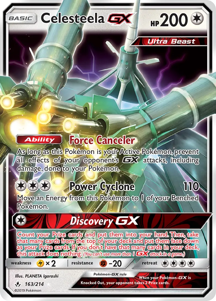 Celesteela GX Ultra Rare Pokemon card #163 from Unbroken Bonds