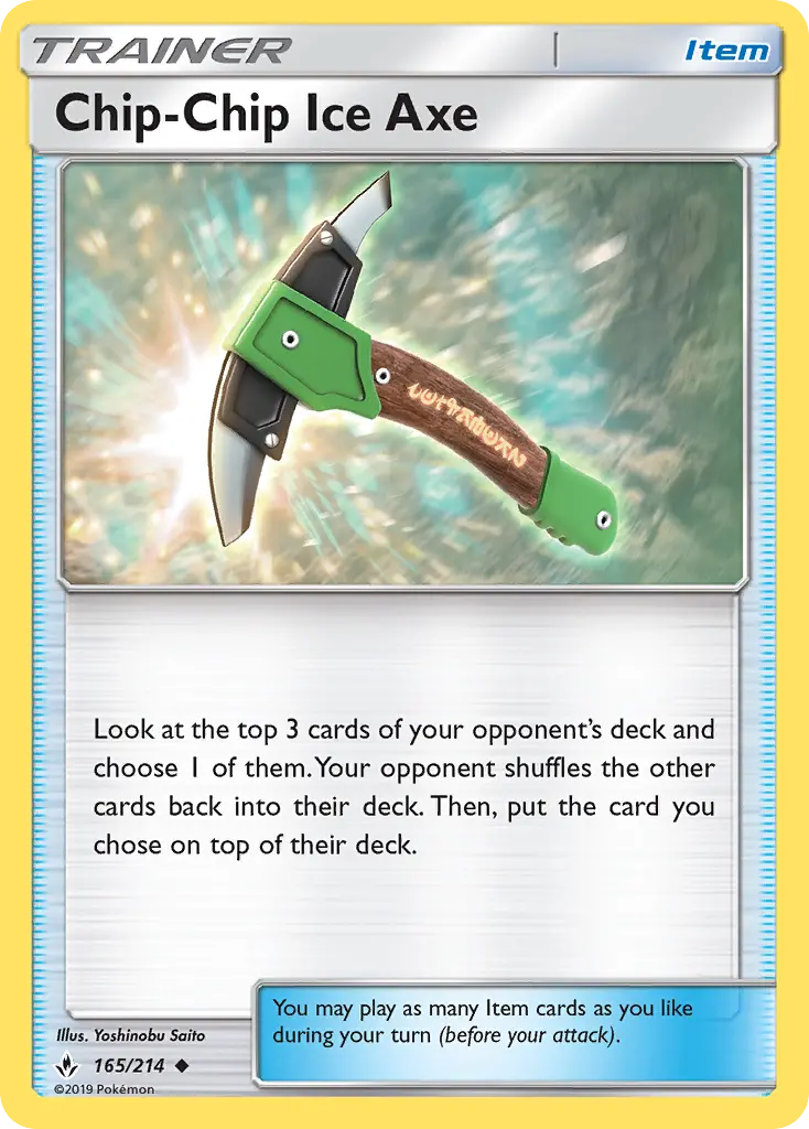 Chip-Chip Ice Axe Uncommon Pokemon card #165 from Unbroken Bonds