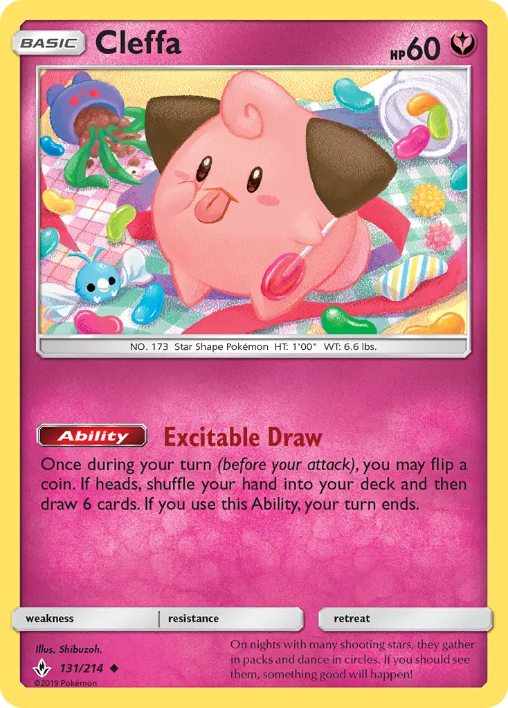 Cleffa Uncommon Pokemon card #131 from Unbroken Bonds