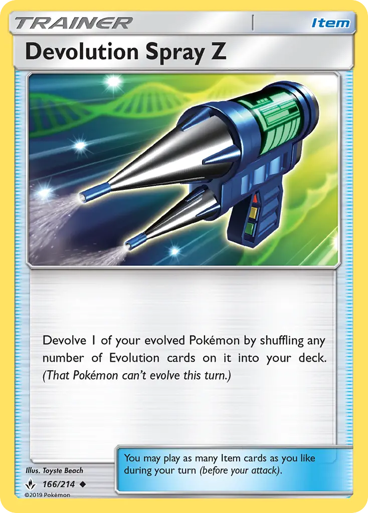 Devolution Spray Z Uncommon Pokemon card #166 from Unbroken Bonds