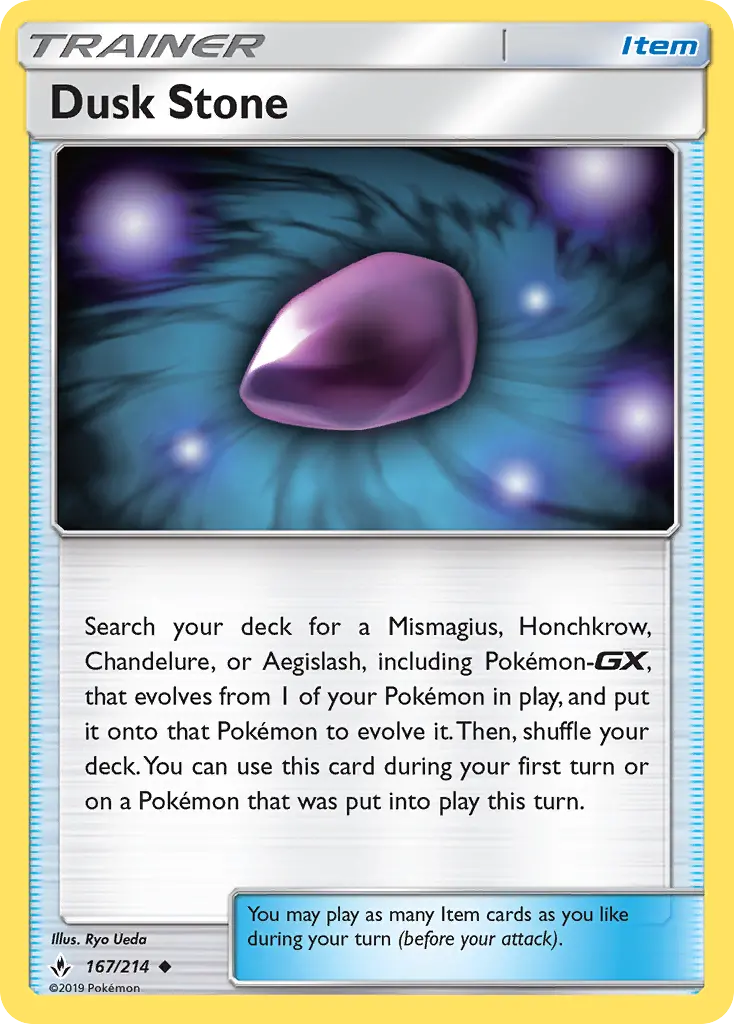 Dusk Stone Uncommon Pokemon card #167 from Unbroken Bonds