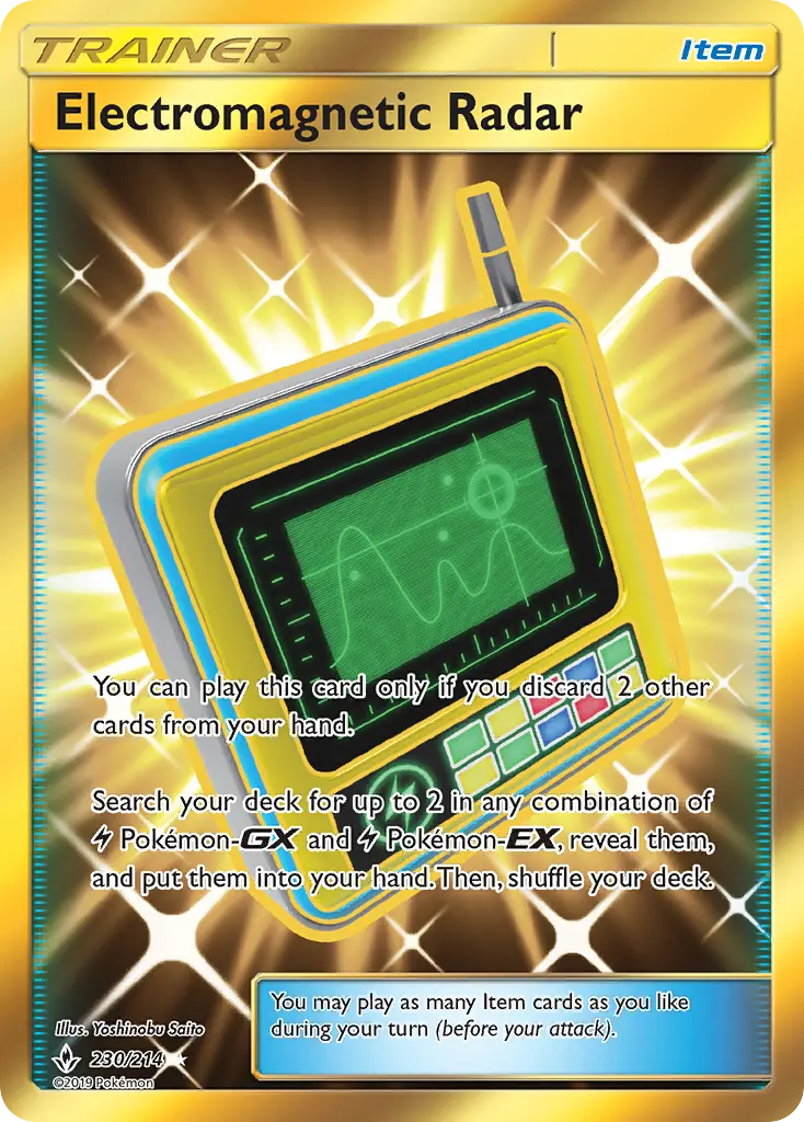 Electromagnetic Radar Secret Rare Pokemon card #230 from Unbroken Bonds