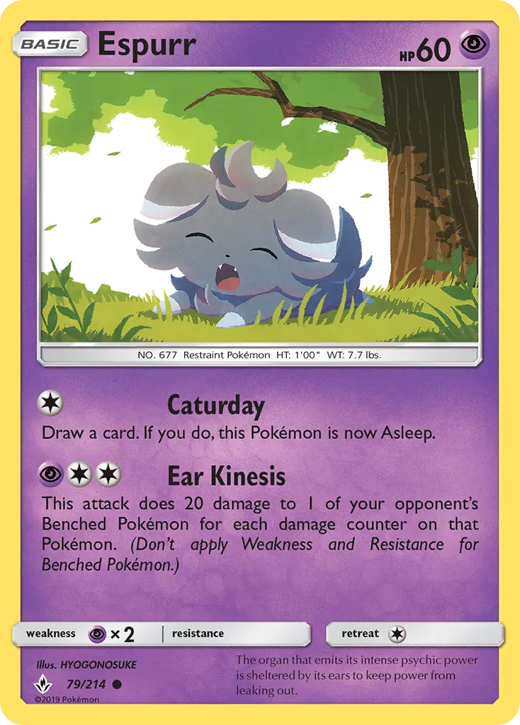 Espurr Common Pokemon card #79 from Unbroken Bonds