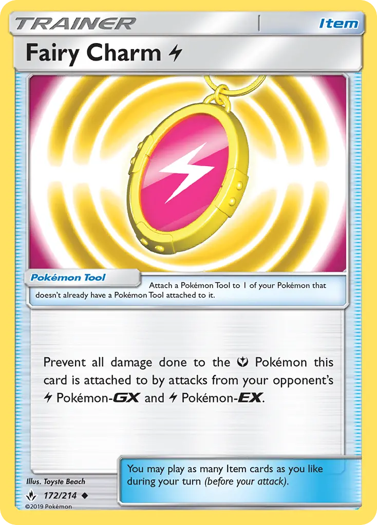 Fairy Charm Lightning Uncommon Pokemon card #172 from Unbroken Bonds