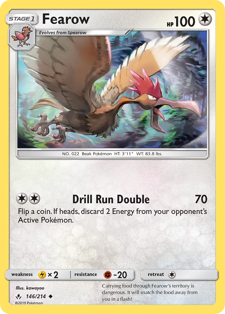 Fearow Uncommon Pokemon card #146 from Unbroken Bonds