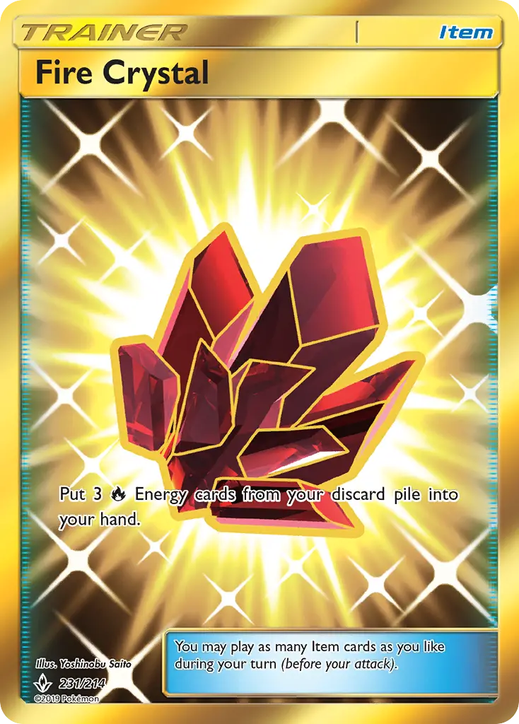 Fire Crystal Secret Rare Pokemon card #231 from Unbroken Bonds