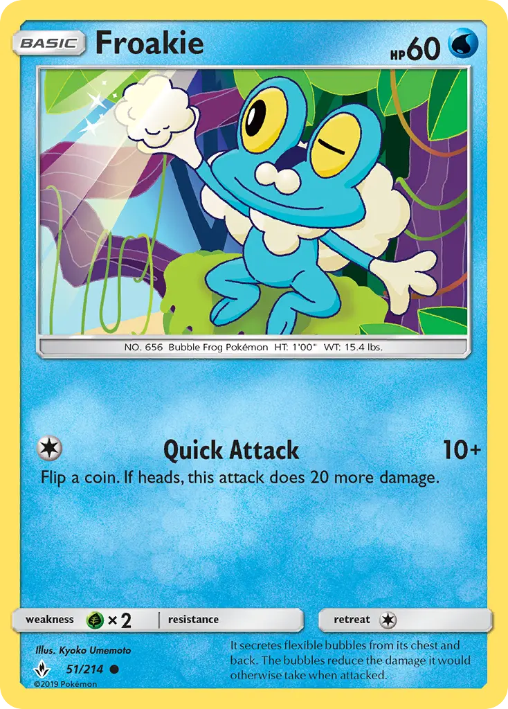 Froakie Common Pokemon card #51 from Unbroken Bonds