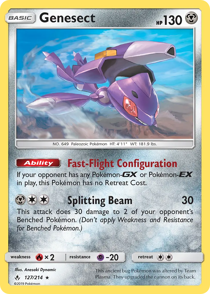 Genesect Rare Pokemon card #127 from Unbroken Bonds