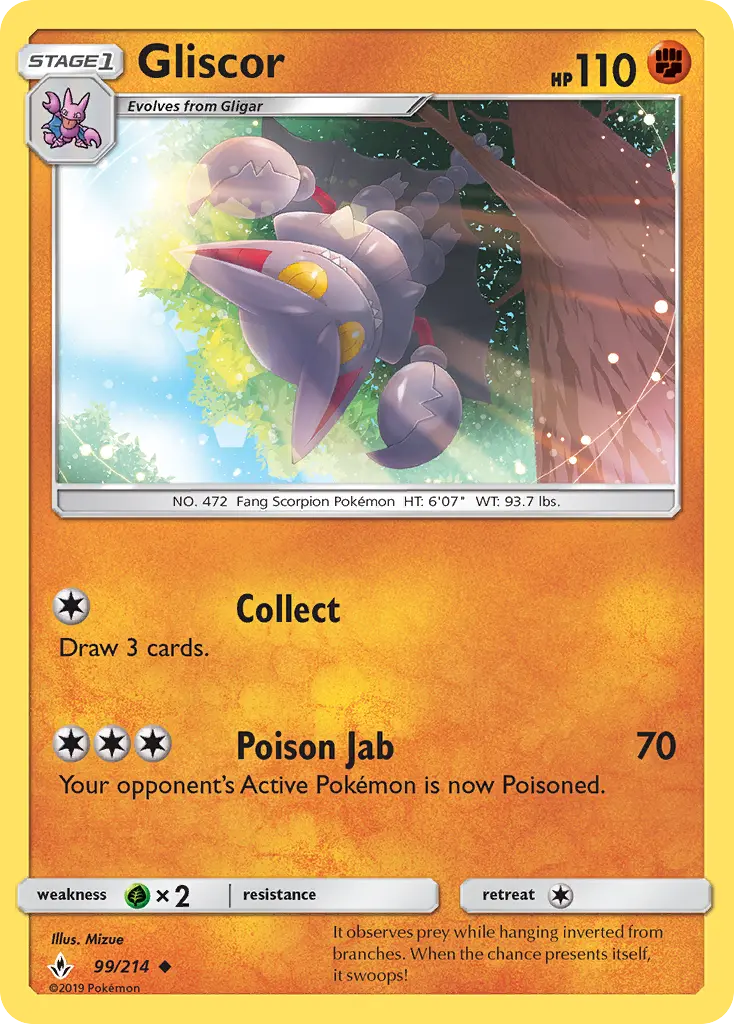 Gliscor Uncommon Pokemon card #99 from Unbroken Bonds