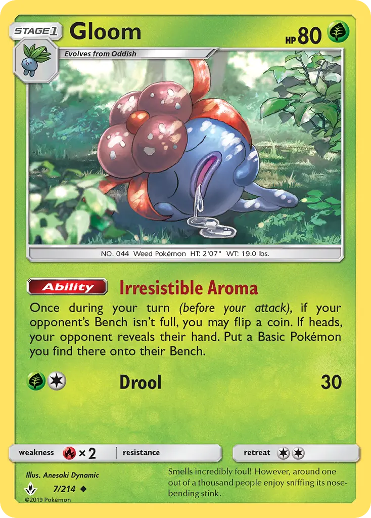 Gloom Uncommon Pokemon card #7 from Unbroken Bonds