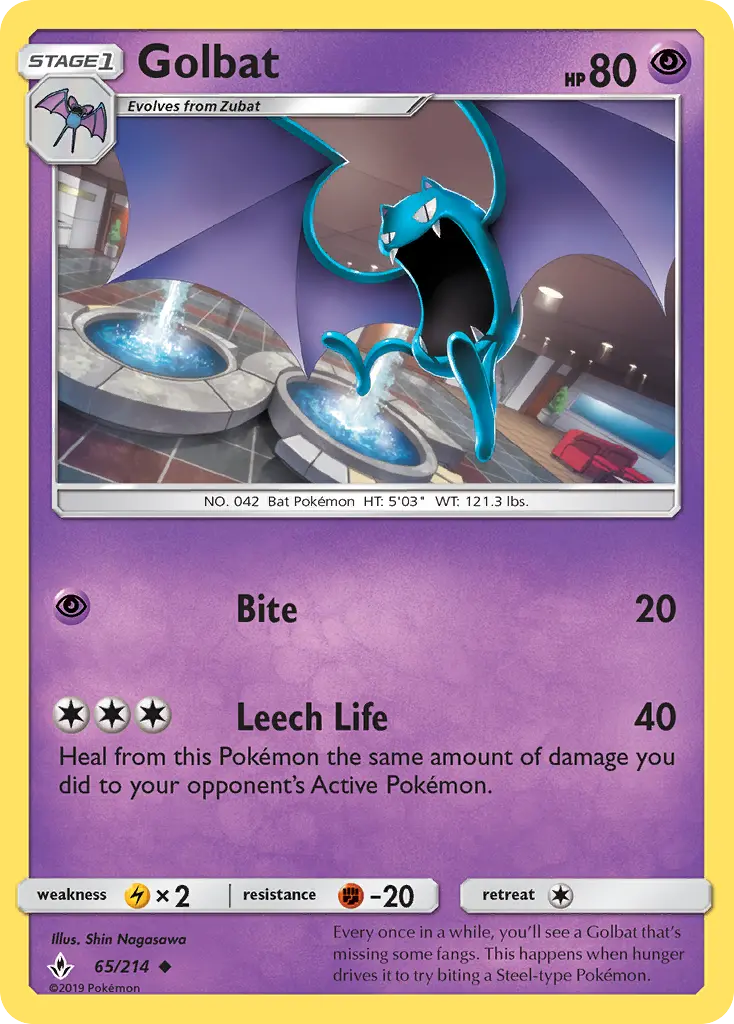 Golbat Uncommon Pokemon card #65 from Unbroken Bonds