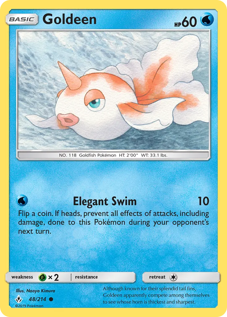 Goldeen Common Pokemon card #48 from Unbroken Bonds