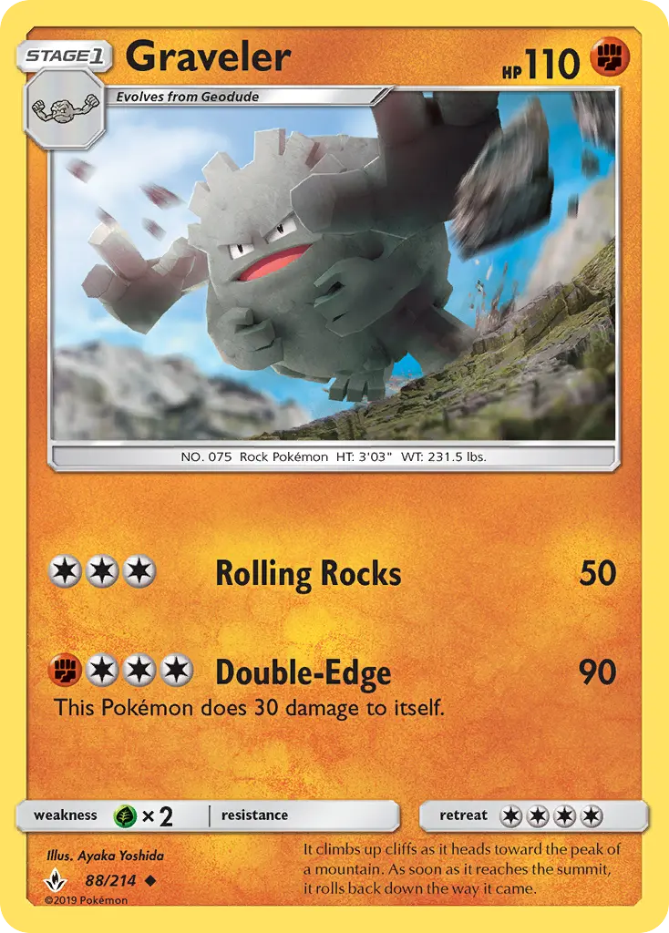 Graveler Uncommon Pokemon card #88 from Unbroken Bonds