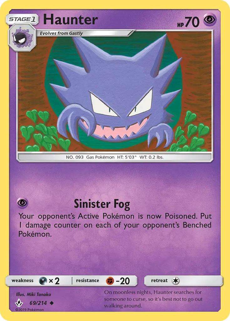Haunter Uncommon Pokemon card #69 from Unbroken Bonds