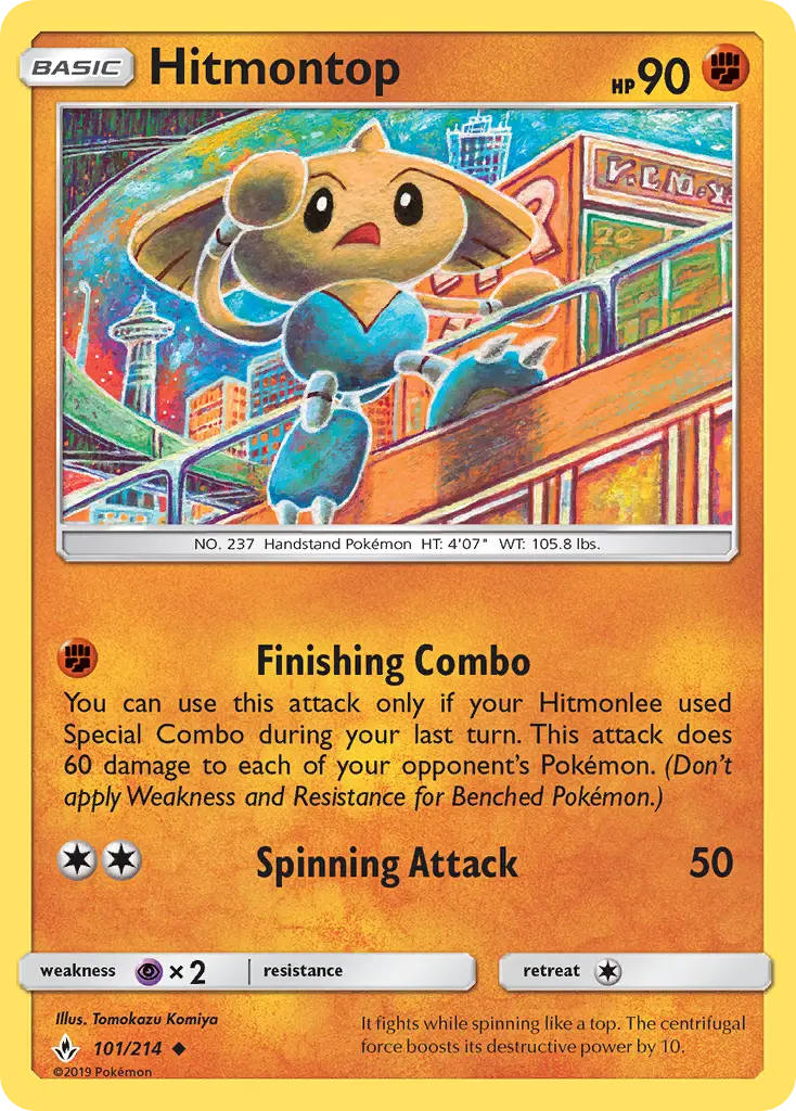 Hitmontop Uncommon Pokemon card #101 from Unbroken Bonds