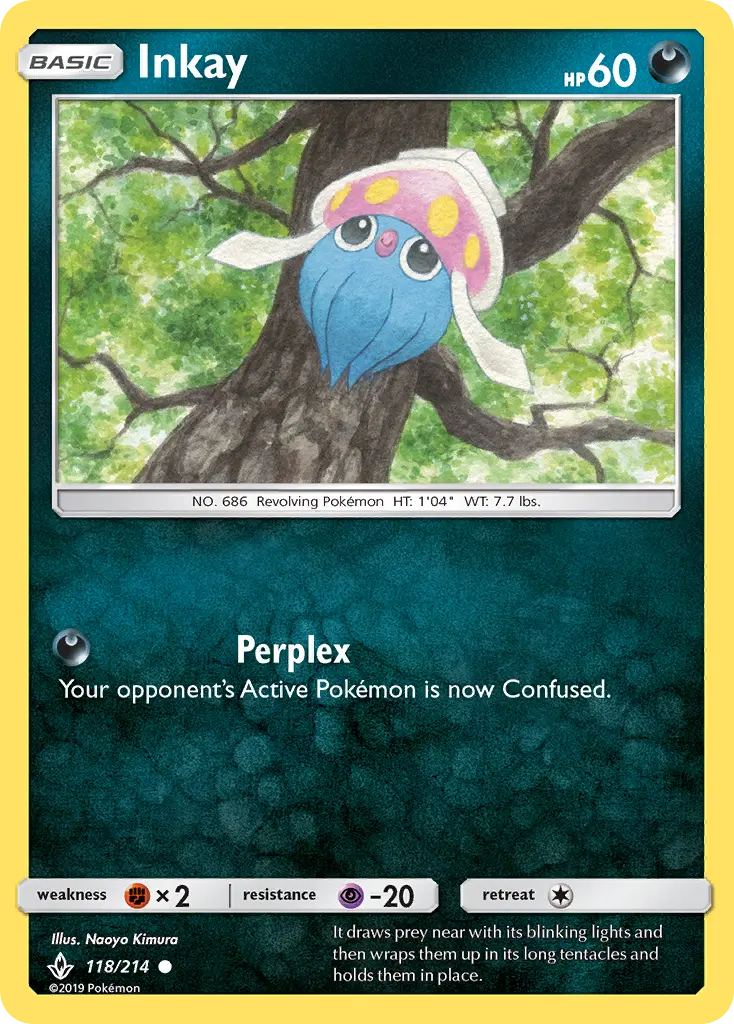 Inkay Common Pokemon card #118 from Unbroken Bonds