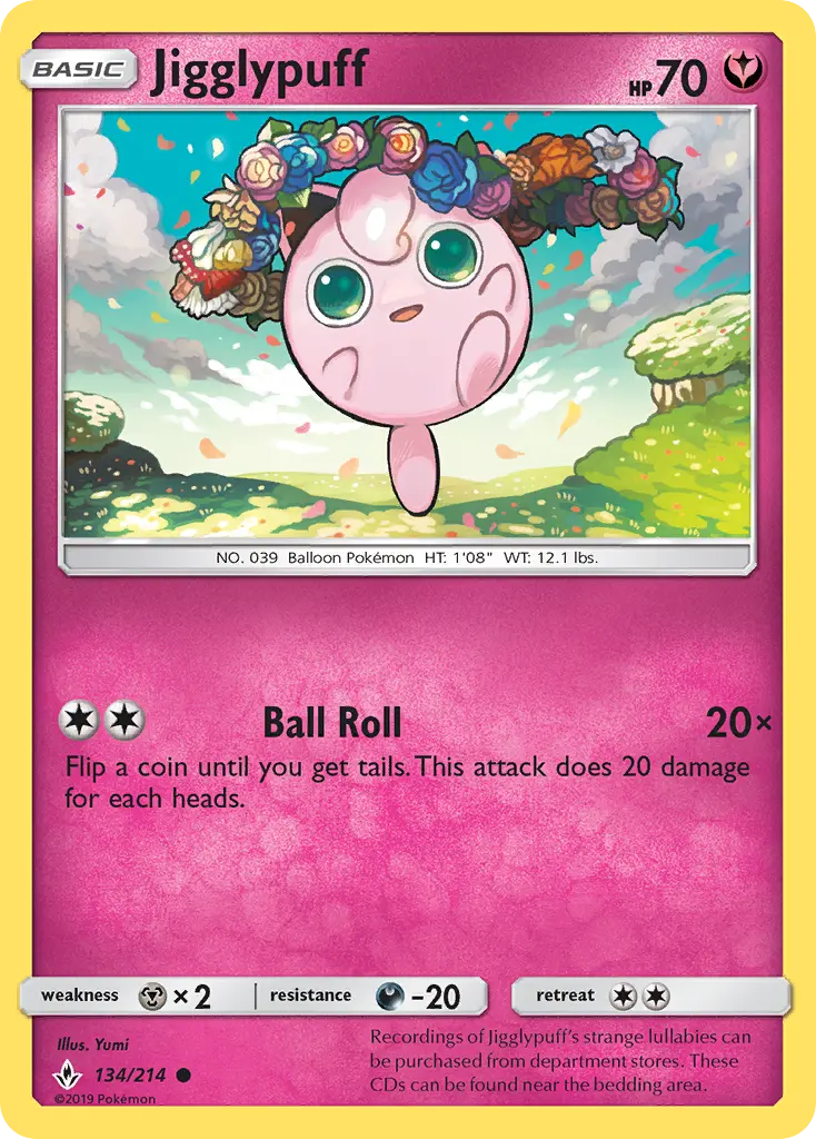 Jigglypuff Common Pokemon card #134 from Unbroken Bonds