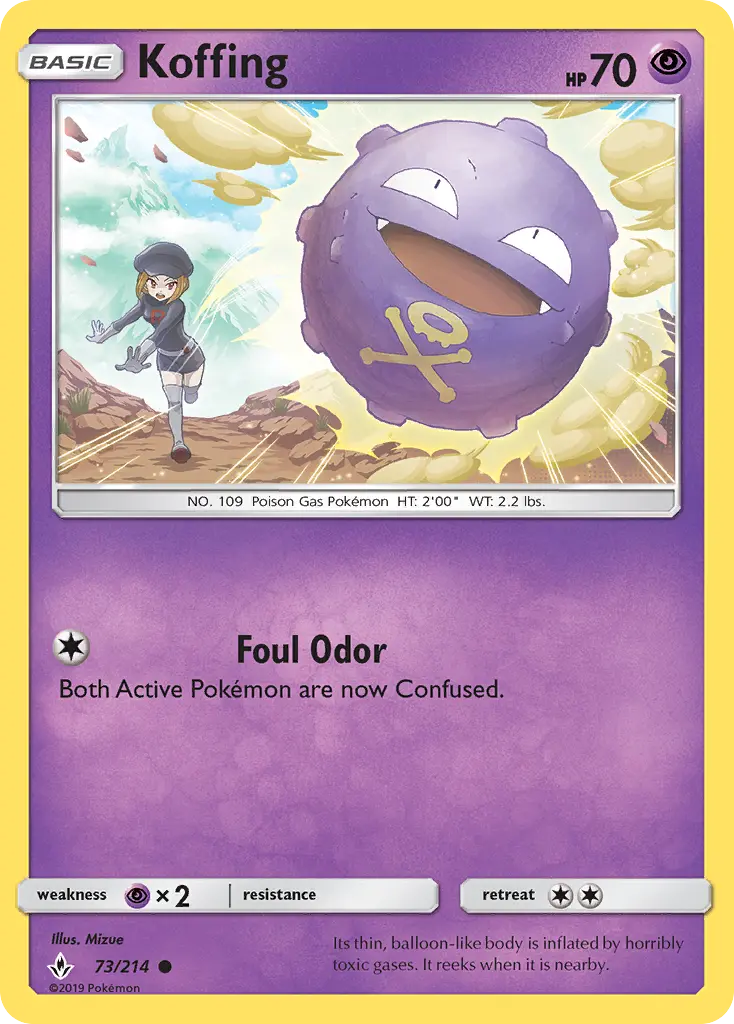 Koffing Common Pokemon card #73 from Unbroken Bonds