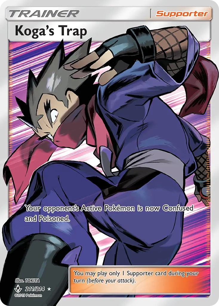 Koga’s Trap Ultra Rare Pokemon card #211 from Unbroken Bonds