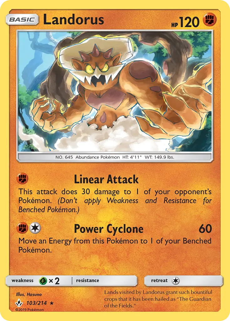 Landorus Rare Pokemon card #103 from Unbroken Bonds