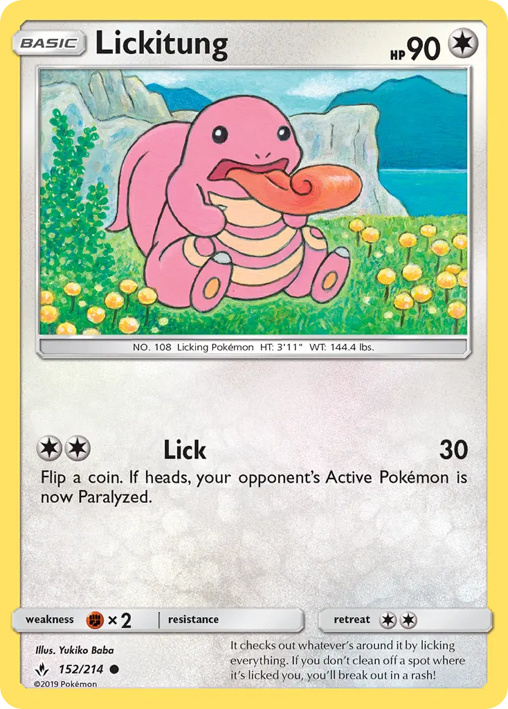 Lickitung Common Pokemon card #152 from Unbroken Bonds
