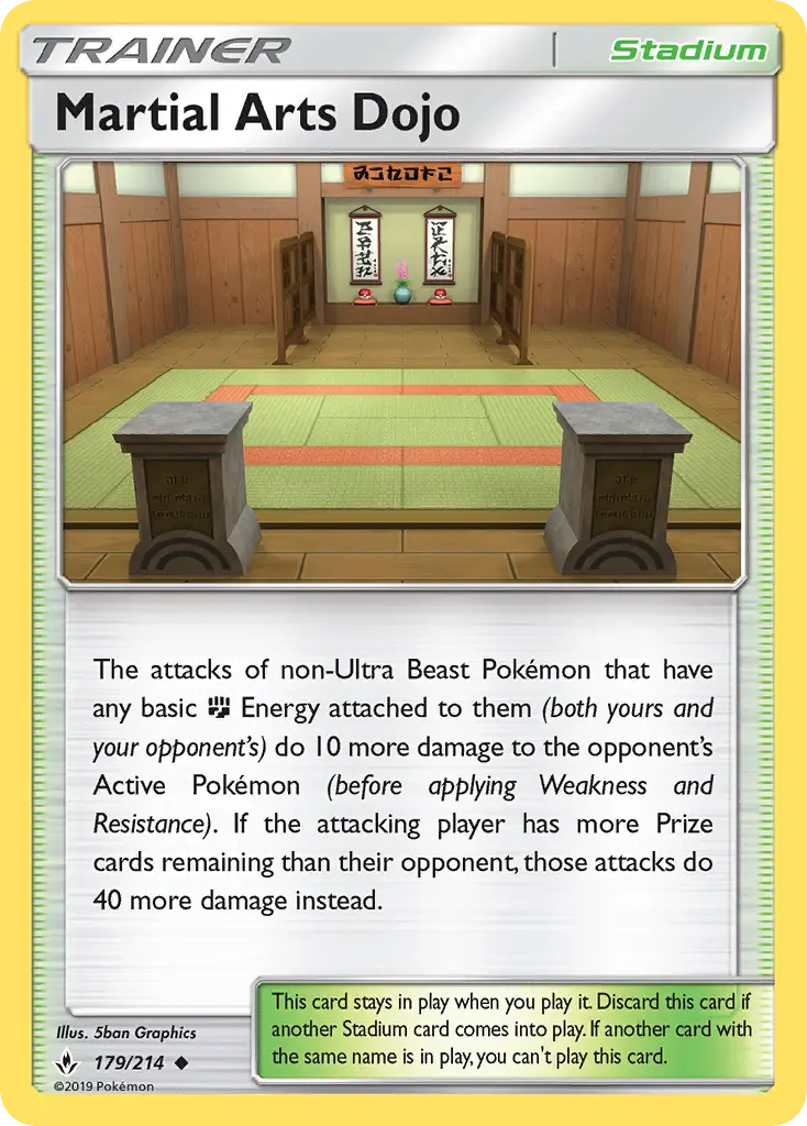Martial Arts Dojo Uncommon Pokemon card #179 from Unbroken Bonds
