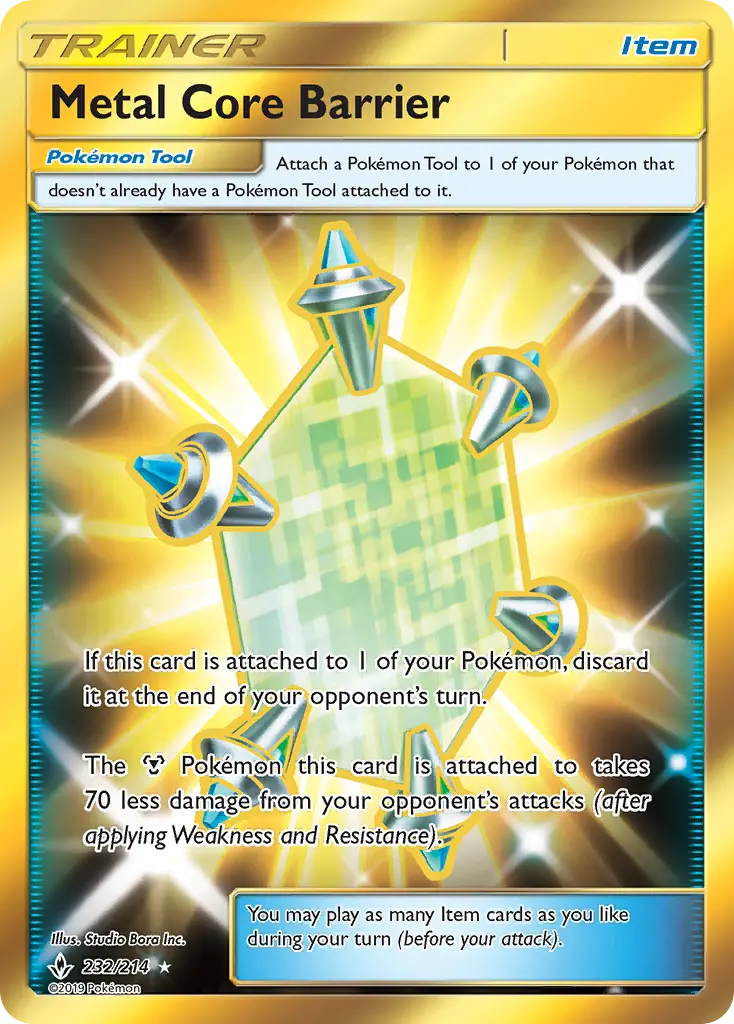 Metal Core Barrier Secret Rare Pokemon card #232 from Unbroken Bonds