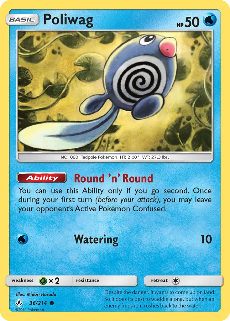 Poliwag Common Pokemon card #36 from Unbroken Bonds